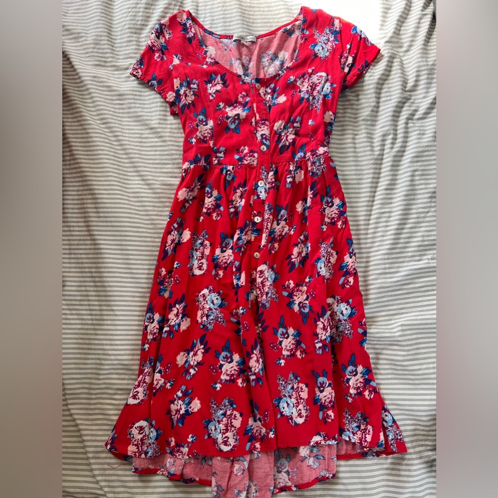 Charlotte Russe button up and cross tie back dress